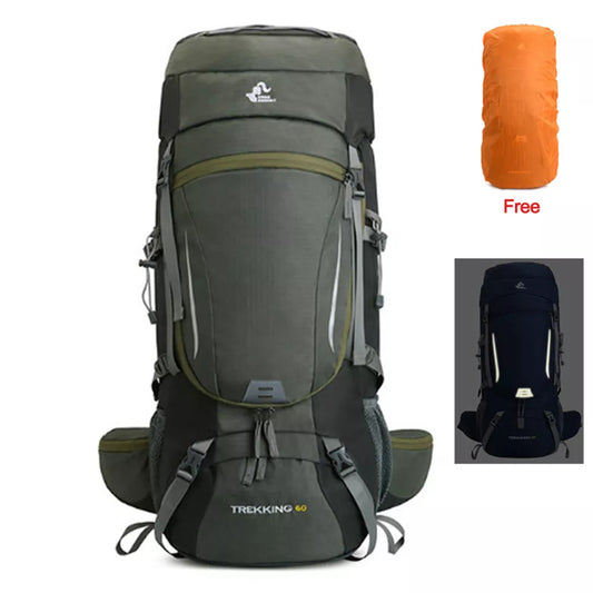 Men's 60L Large Hiking Mountaineering Backpack Climbing Hiking Backpack Camping Backpack Sport Outdoor Rucksack Bag  XA108Y