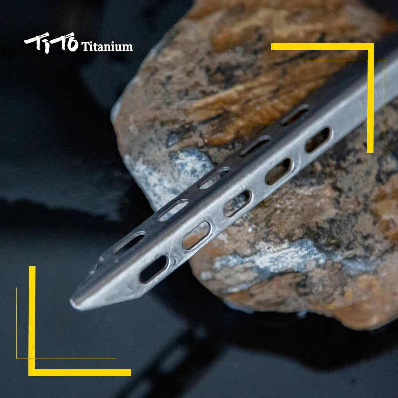 TiTo Titanium tent nails V shaped design Outdoor camping Windproof equipment Tent tool for Soft ground 6/8/10/12pc