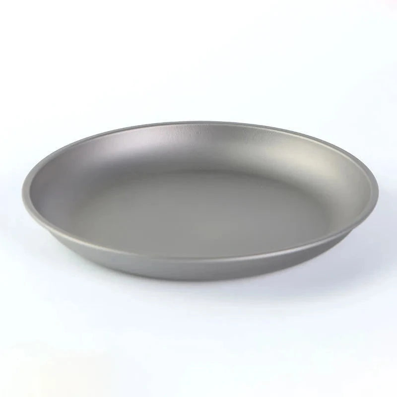 Outdoor Portable Pure Titanium Fruit Vegetable Dish Plate Titanium Alloy Tableware Camping Supplies